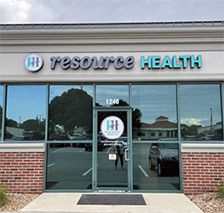 resource health exterior channel letters and door vinyl