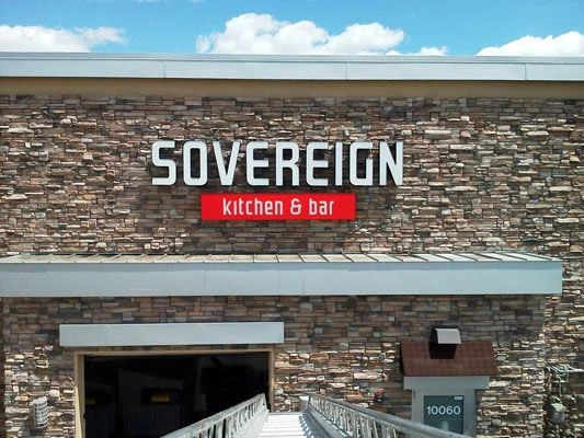 Lit Channel Letters for Sovereign Kitchen and Bar in Woodbury, MN