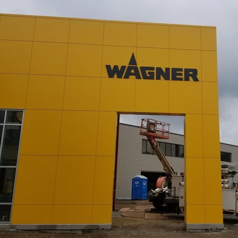 When the team at Wagner -makers of paint sprayers, heat guns, paint rollers, and surface prep tools, wanted to be sure the exterior signage for their new building was done right, they counted on Image360 Woodbury to insure the job was done right and on time.  